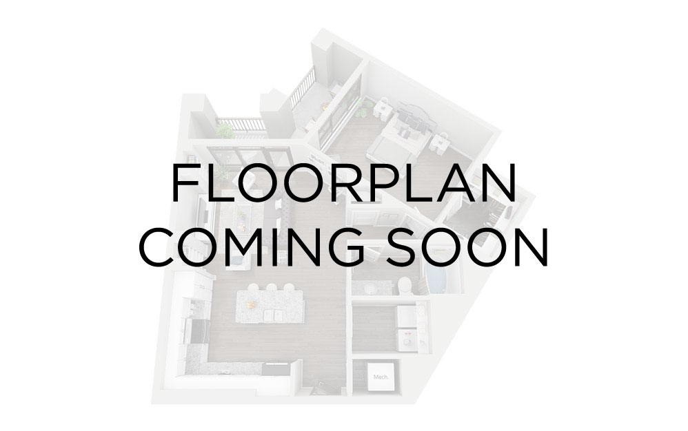 2x2 Loft - 2 bedroom floorplan layout with 2 bathrooms and 905 square feet